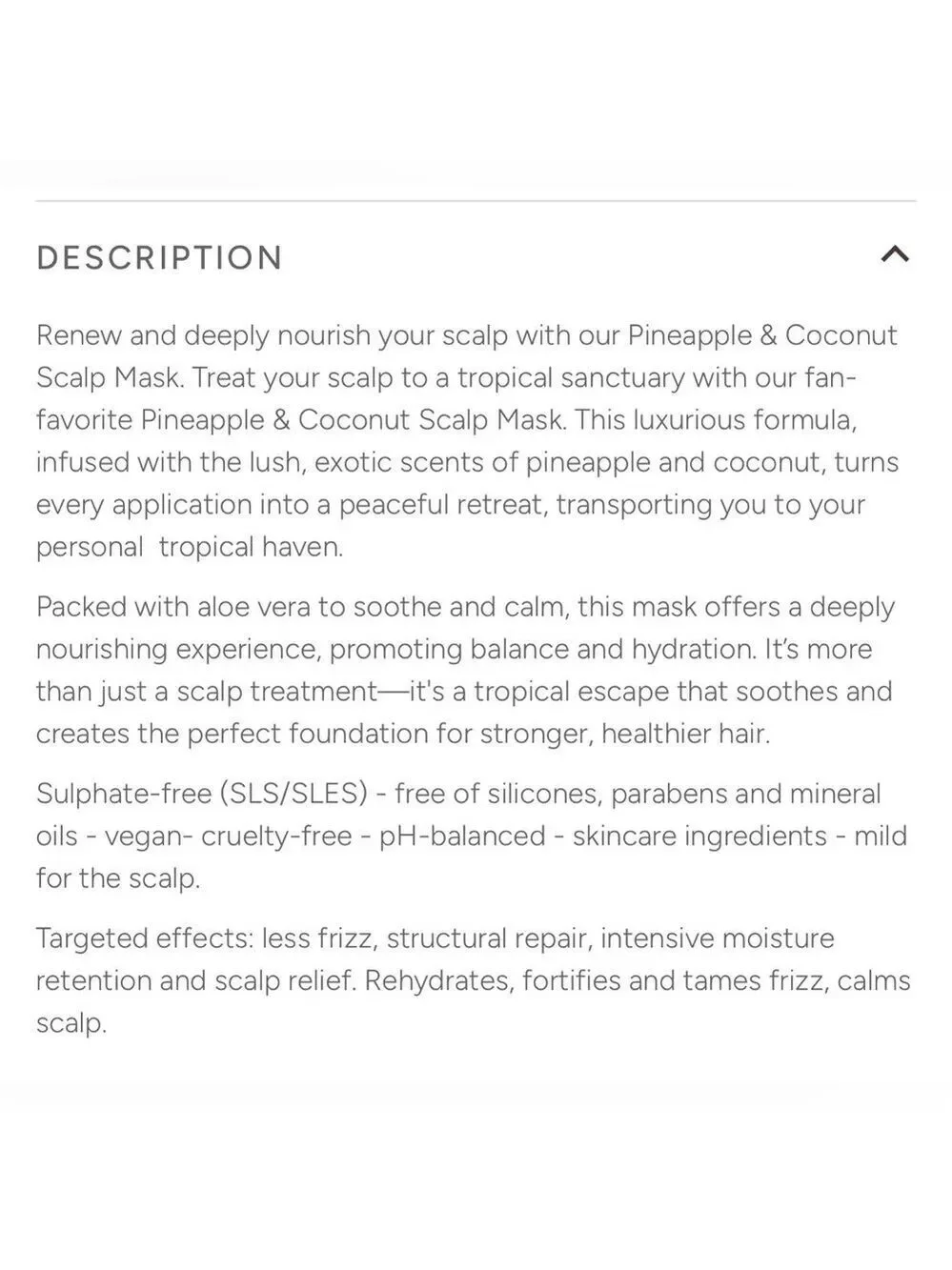 New/Sealed Style Dry Scalp Mask Pineapple & Coconut- Aloe Vera & Hyaluronic Acid